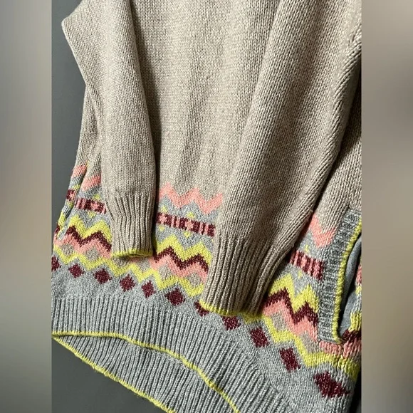 Victoria's Secret XL Wool Blend Multicolor Chevron Tunic Sweater - Picture 3 of 7